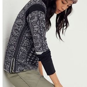 Anthropologie We the Free Stevie Layering Sweater Blue Gray White Women’s Medium